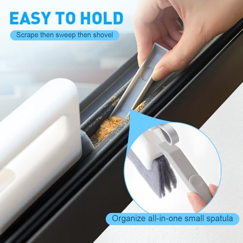 Window Track Cleaner,Multifucation Window Groove Cleaning Brush Tools Set,Sliding Door Track Cleaner Tool,Handheld Cleaning Brush for Window lides Gaps,Shutter Slats,Car Vents (2PC Black) - color: 2pc Black