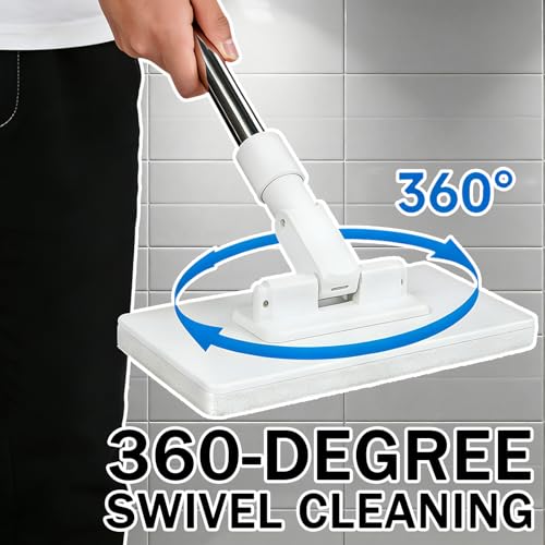 Snap Grip Mini Mop, Zero Touch Cloth Changing Flat Mop with Automatic Hands-Free Clip, Retractable 40 Inch Locking Handle for Gaps & Multi-Surface Cleaning, Wet & Dry, Includes 10 Reusable Cloths