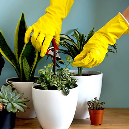 Rubber Kitchen Dishwashing Gloves - 4 Pairs Colorful Reusable Household Cleaning Gloves for Washing Dishes and Cleaning Tasks, Flexible Long-lasting and Non-Slip (Medium, Blue+Pink+Yellow+Red) - size: Medium