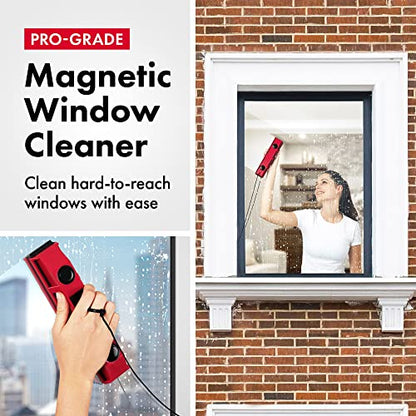 Tyroler Outside Magnetic Window Cleaner Tool, Glider S-1 Fits Only Very Thin - 0.1"- 0.3" Windows, Double Sided Windows Cleaner Machine Tool | Magnet Window Cleaner Tools - size: Single-Glaze Fit 0.1"-0.3"