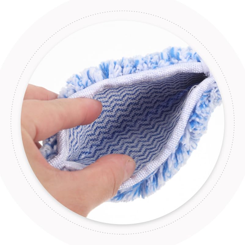 OUNONA Replacement Window Scrubber Pads 4-Pack Reusable Microfiber Squeegee Sleeves for Window Cleaning Bathroom Mirrors Tabletops 14.17X2.75X1.57 Inch