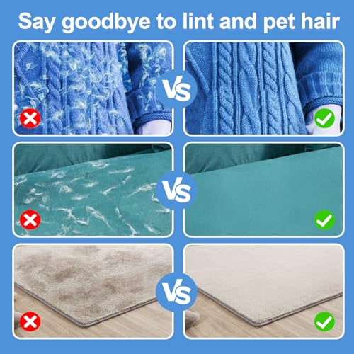 Pet Hair Removal Tool for Cats & Dogs, 2025 New Upgraded Electrostatic Gloves for Pet Hair, Reusable Pet Hair Remover Tool for Couch, Furniture, Carpet, Curtain & Car Seat (Blue) - color: Blue