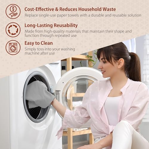 H4N Microfiber Cleaning Cloth Roll, 85 Pack Micro Fiber Wash Cloths for Car, Tear Away Towels, Ultra Absorbent Dish Rags, Non-Abrasive, Reusable and Washable Household Supplies, 11.81" x 11.81", Gray - color: Gray