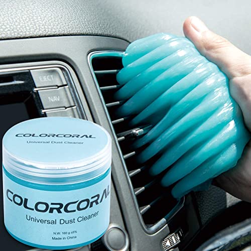 ColorCoral Car Cleaning Gel Universal Gel for Car Vent Cleaner Cleaning Putty Auto Detailing Car Interior Dust Cleaning Kit for Auto Seat, Christmas Stocking Stuffers for Adults Men Women Kid 160g - color: Blue