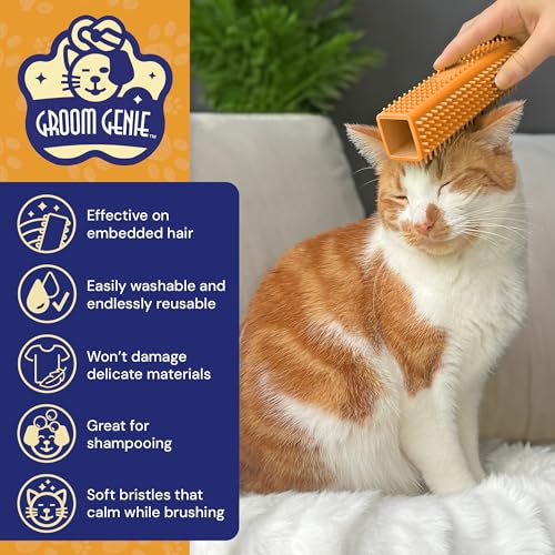 Magic Pet Hair Block Brush (Canyon Orange) | Ultimate Dog & Cat Hair Remover for Sofa, Furniture, Carpet, Bedding, and Clothing | Reusable, Durable, and Easy to Use - color: Canyon Orange