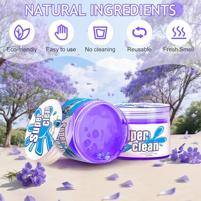 TeSabMi Car Cleaning Gel Car Cleaning Putty Car Putty Car Interior Cleaner Car Slime Car Detailing Kit Car Accessories Gifts for Men Women Stocking Stuffers Purple - color: Purple