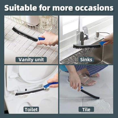 TQRR Toilet Brush, 2 Pcs Bathroom Cleaning Brush, Toilet Scrubber, Deep Toilet Bowl Brush with Hanging Hole, Multifunctional Gap Cleaning Brush, Bristles for Kitchen Sinks, Tub,Shower (2, Navy Blue) - color: Lichen Blue