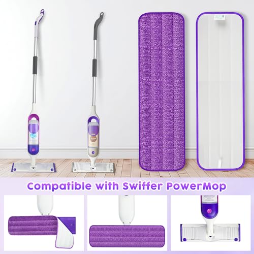 3 Pack Reusable Mop Pads for Swiffer PowerMop, Super Absorption, Multi-Surface Hardwood Floor Cleaning, Machine Washable Up to 100 Times, Durable, Suitable for All Finished Floors - size: 3 PACK