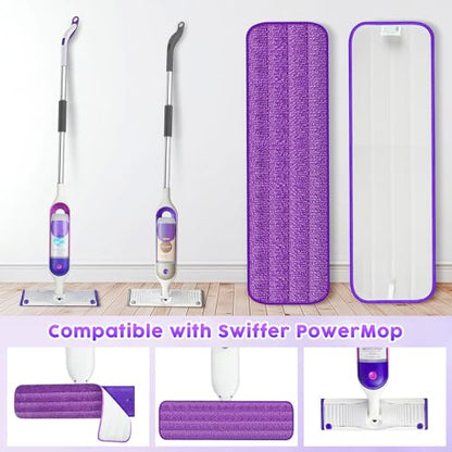 6 Pack Reusable Mop Pads for Swiffer PowerMop, Super Absorption, Multi-Surface Hardwood Floor Cleaning, Machine Washable Up to 100 Times, Durable, Suitable for All Finished Floors - size: 6 PACK