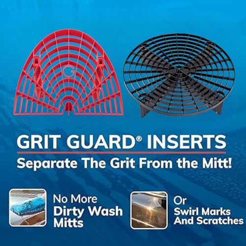 The Original Grit Guard Bucket Insert with Washboard Combo | Removes Dirt from Wash Mitt for Detailing | Car Wash Bucket Insert & Washboard | Black/Blue - Made in the USA - color: Black/Blue