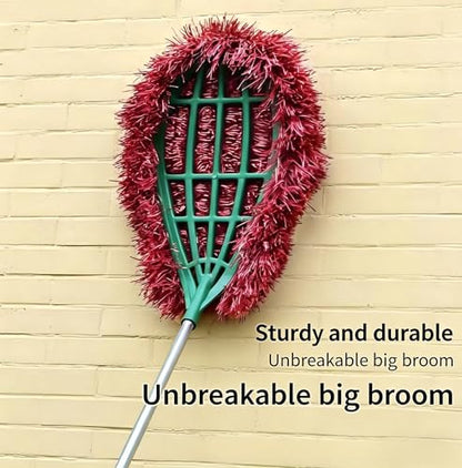 Heavy-Duty Outdoor Broom Head with Dense Plastic Filaments, Large Wide-Head Sweeper for Leaves, Dust, and Debris, Broom Head (19.6 * 27.5in)