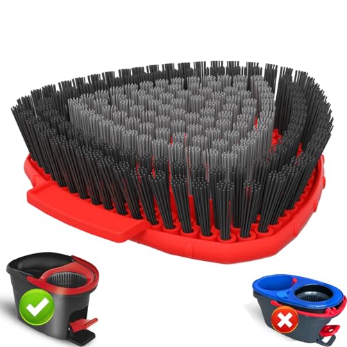 Fatmass Scrub Brush Mop Head Replacement Compatible with O Cedar EasyWring 1 Tank Spin Mop,New Upgrade Stiff Bristle Shower Brush Scrubbing Brush Cleaning Brush for Bathroom, Kitchen, Tub, Tile - size: Large (Black 1 Pack)