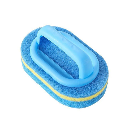 All Purpose Sponge Scrub Brush with Ergonomic Handle, Household Cleaning Brush for Bathroom, Kitchen, Bathtub, Toilet, Shower