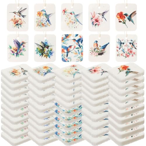 Maxdot 50 Counts Compressed Cellulose Sponges Bulk Fruits Style Natural Kitchen Compostable Non Scratch Dish Sponges for Washing Dishes, Cleaning Countertop Sink, Kids DIY - style: Flower Bird Style