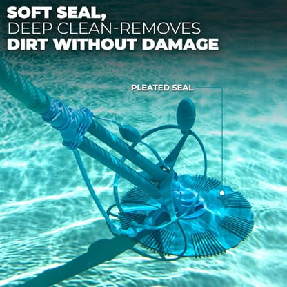XtremepowerUS Automatic Pool Cleaner Sweeper Vacuum Pool Cleaner Sweep High Flow Side Suction Wall Climb In-Ground/Above Ground Swimming Pool with Hose Suction Set (Blue) - color: Blue