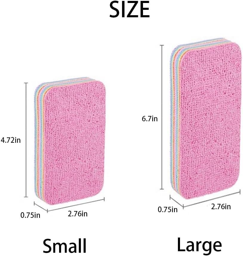 12 Layer Microfiber Sponge, Layered Sponge Rag, Microfiber Sponge Block, Peelable Microfiber Sponge Tearable Cloths, Non-Scratch Tearable Cloth Rag for Kitchen, Car Wash Towel (Large) - color: Large