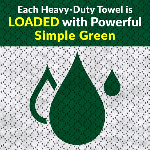 Simple Green Professional Grade Heavy-Duty Cleaning and Degreasing Towels,All-Purpose Cleaning Wipes,75 Count (Pack of 6) - size: 75 Count (Pack of 6)