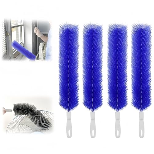 Bendable Microfiber Head, 2026 Upgraded Fan Cleaner Brush Reusable Dust Remover Washable ldeal for Electric Fans Air Conditioning, Home Car Vents, Curtain (Blue 4 Pcs) - color: Blue 4 Pcs