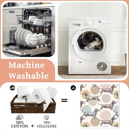 Reusable Swedish Dishcloths for Kitchen, 6 Pack Cute Dachshund Gifts Dish Cloths, Absorbent Dog Pattern Cellulose Cleaning Towels Wipes for Cooking Home Decor Housewarming Gift - style: Dachshund