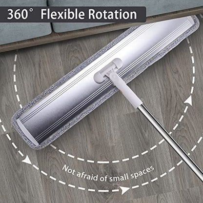 Flat Mop for Cleaning Floors Heavy Duty Microfiber Wet Mop Deep Cleaning for Hardwood, Tile & Laminate, Includes 4 Reusable Washable Pads and Adjustable Long Handle (32 in Mop Set) - color: 32 in Mop Set