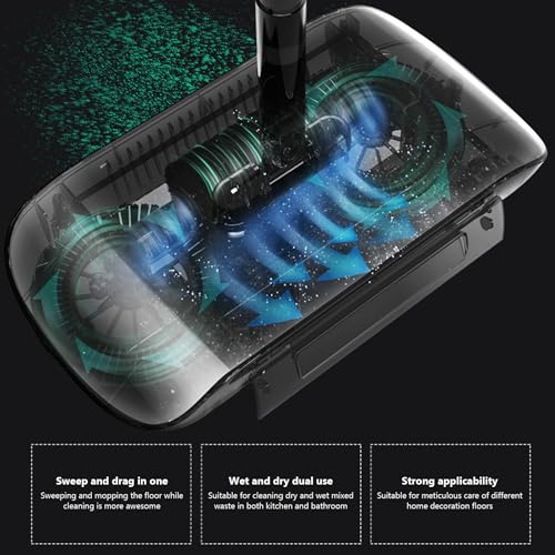 Hand Push Sweeper Manual Vacuum Sweeper 2 in 1 Hand Push 180 Degree Rotating Sweeping Mop Crumb Vacuum Cleaner Home Cleaning Tool for Sweeping Style2 - color: Style2