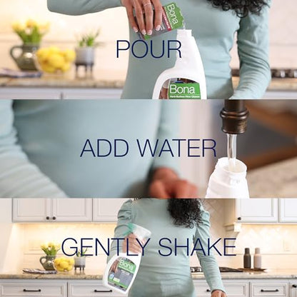 Bona Multi-Surface Floor Cleaner Concentrate - 1 fl oz - 4-Pack - Residue-Free Floor Cleaning Solution for Bona Spray Mop and Spray Bottle Refill - For Stone, Tile, Laminate, and Vinyl Floors - size: 1 Fl Oz (Pack of 4)