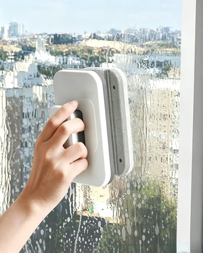 Large Grip Magnetic Window Cleaner High Safety, Double Sided Magnetic Window Cleaner Fit for 3 to 10mm Glasses for Household Maintenance Users