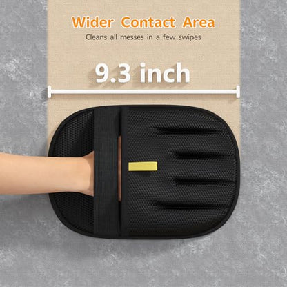Pet Hair Removal, 2025 Newly Upgraded Five-Finger Electrostatic Pet Hair Removal Glove, Reusable Cat & Dog Hair Remover Tool for Clothing, Couch, Furniture, Carpet, Car Seat, Cat Grooming Glove -1 PCS - color: 1pcs-Black