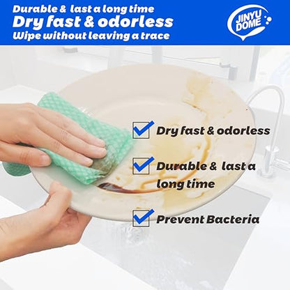Reusable Kitchen Cleaning Cloths Dish Towels Dish Cloth Handi Wipe Reusable Cloths for Kitchen, Bathroom, Household Cleaning 100Pack Blue (Green 100 Pack) - color: Green 100 Pack