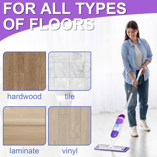 Aifacay Reusable Mop Pads Compatible with Swiffer PowerMop,Power Mop Pad Refill Pads Washable 15.3 * 5.1 Inch, Microfiber Replacement Pad for Multi-Surface Floor Cleaning 6 Pack - color: 6 Pack：purple and Navy Blue