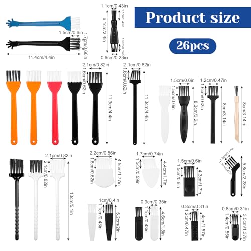 25 Pcs Mini Keyboard Cleaning Brushes Kit Electronic Dust Clean Brush Small Anti Static Cleaning Brush with PP Handle for Computer Motherboard Keyboard Camera Small Space