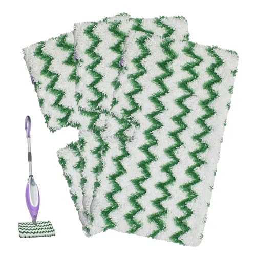 3 Pack Steam Pocket Mop Replacement Pads for Shark S3500 Series S3501 S3601 S3550 S3901 SE450 S2901 S2902 S3801,Reusable Steam Mop Pad with Deep Cleaning Scrub Strip,Microfiber Steam Mop Refills,Green - color: Green