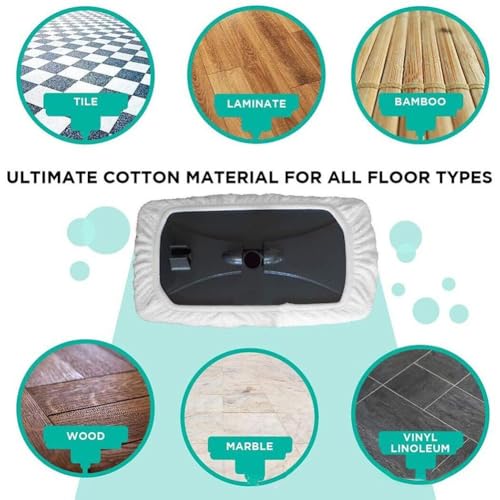 Mop Covers, Reusable Mop Replacement Pads - Washable Microfiber Refills for Wet & Dry Use, 15x8 Inch Universal Flat Mops Covers, High Absorbent Cotton Terry Cloth Floor Cleaner Pads for Hardwood,Tile