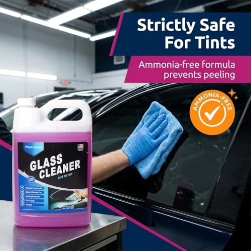 Magic Finish Car Glass Cleaner (1 Gallon) – Ammonia-Free Window Cleaner Spray for Interior & Exterior Auto Glass – Anti-Fog, Streak-Free Car Cleaning Supplies for Tint, Mirrors & Screens - size: 128 Fl Oz (Pack of 1)
