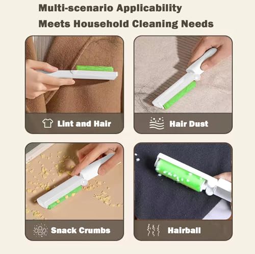 Mini Reusable Lint Roller 8 Pack, Washable Sticky Lint Roller Portable Travel Cat Dog Pet Hair Remover Cleaner with Cover for Clothes, Travel, Home - size: 8 Pack Mini Size