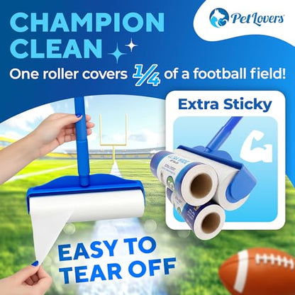PetLovers Extra Sticky Floor Lint Roller 4 Pack of Refills Only - No Handles Included - 90 Sheets Per Refill 360 Sheets Total - size: 4 Pack Floor Roller Refills