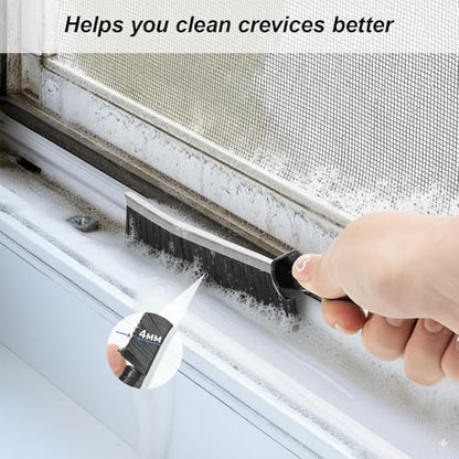 Crevice Cleaning Brushes for Deep Cleaning 6 Pack, Narrow Grout and Gap Scrub Brush Set for Shower, Tile, Sink, Kitchen, Toilet, Bathroom, Household Small Space Cleaning Tool Black