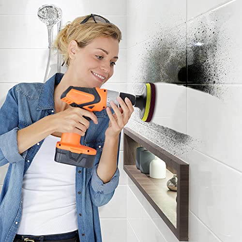 Auniwaig 1000-Grits 7 Inch Scrubber Scouring Pads, Drill Scuffing Disc Hoop and Loop Surface Conditioning Disc Drill Powered Brush Tile Scrub Scouring Pads 8pcs - size: 1000# 8pcs