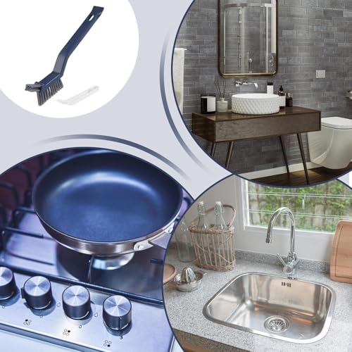 Crevice Cleaning Brush, Ultra Thin Stiff Bristles, 1piece, Grout Scrubber Tool, Window Track Cleaner, Ergonomic Long Handle, for Deep Scrubbing Bathroom Tiles Kitchen Faucets Shower Door Tracks Car - color: Blue