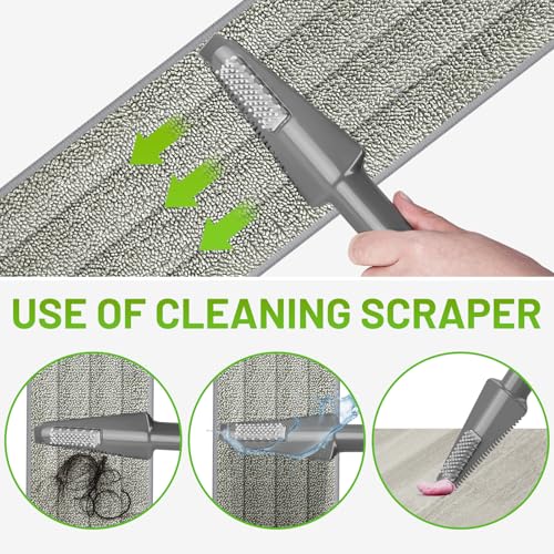 Spray Mop for Floor Cleaning - Wet Dry Mops for Multi-Surfaces | 3 Microfiber Washable Pads Compatible With Swiffer Powermop, 500+ ML Refillable Bottle, 360° Swivel Head, Grey Green - color: Gray Green