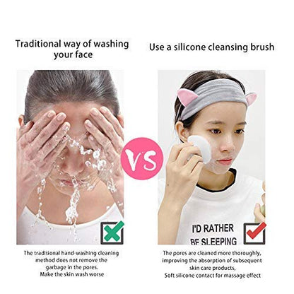 Face Scrubber 2Pack Silicone Face Scrubber for Men, Facial Cleansing Brush Silicone Face Wash Brush Manual Waterproof Cleansing Skin Care Face Brushes for and Exfoliating - color: Black+white