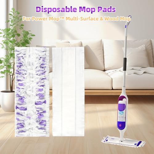 12 Pack Disposable Mop Pads for PowerMop Multi-Surface Floor Mop, Mopping Pad Refills for Floor Cleaning - size: 12*Purple