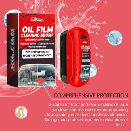 2pack Automotive Oil Film Cleaning Brush New Glass Coating for Windshield Glass Oil Film Remover, Strong Front Windshield Remover for Windshield Improves Clarity and Visibility