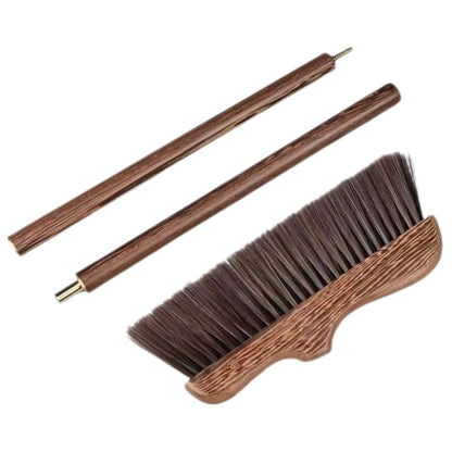 Unomor Wenge Wooden Scrubbing Broom Long Handle Floor Cleaning Broom with Soft Bristle Brush for Dust Removal Indoor Kitchen Patio Courtyard Sidewalk 32.28 X 11.81 X 0.78 in