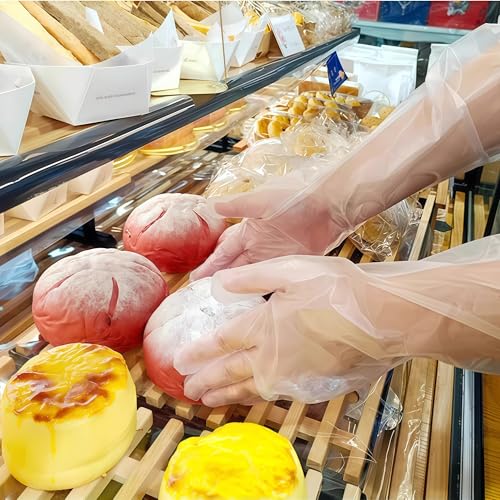 20 PCS Large ，Extra Long Disposable Cleaning Gloves, 23.6 inch Waterproof Long Sleeved Gloves, Suitable For Household Cooking, Dishwashing, Hair Dyeing, Etc