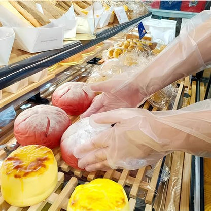20 PCS Large ，Extra Long Disposable Cleaning Gloves, 23.6 inch Waterproof Long Sleeved Gloves, Suitable For Household Cooking, Dishwashing, Hair Dyeing, Etc