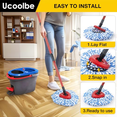Spin Mop Replacement Heads for O Cedar RinseClean 2-Tank System, 4 Pack Microfiber Mop Refill Heads, Include 4 Mop Heads and 1 Mop Brush - size: 4 Mop Heads +1 Brush(2 Tanks System)