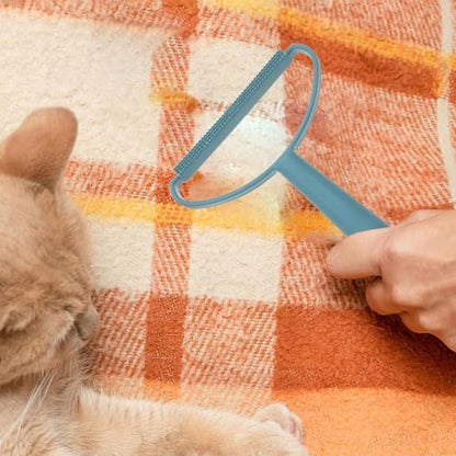 Portable Lint Remover for Clothes and Furniture - Reusable Manual Hair Cleaner for Pet Hair, Carpet, and Sofa - color: Blue