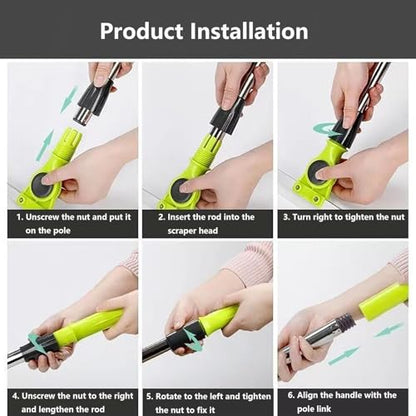 Squeegee Broom for Floor, with 51 Long Handle Silicone Broom, Squeegee Broom for Floor Pet Hair for Concrete Floor,Bathroom Tile,Large:50×130cm - size: Large:50×130cm