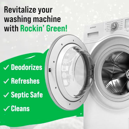 Rockin' Green Deep Cleaning and Deodorizing Tablets for Dishwashers, Washing Machines, and Garbage Disposals, Removes Odor and Residue (Washing Machine Cleaning Tablets, 24 Pack) - size: 1 Count (Pack of 24), style: Washing Machine Cleaning Tablets